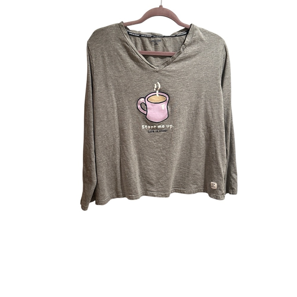 Life Is Good Gray Pajama Top